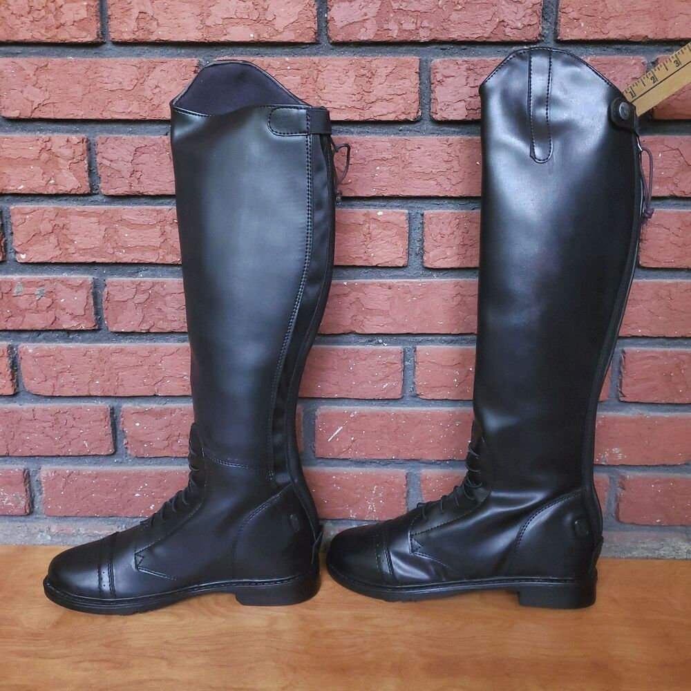 TuffRider Tall Riding Boots Womens 8 Ladies Starter Back Zip Field Black 3052-R - Picture 10 of 16